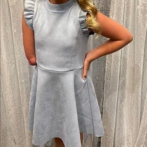 Light Blue ruffle sleeve dress